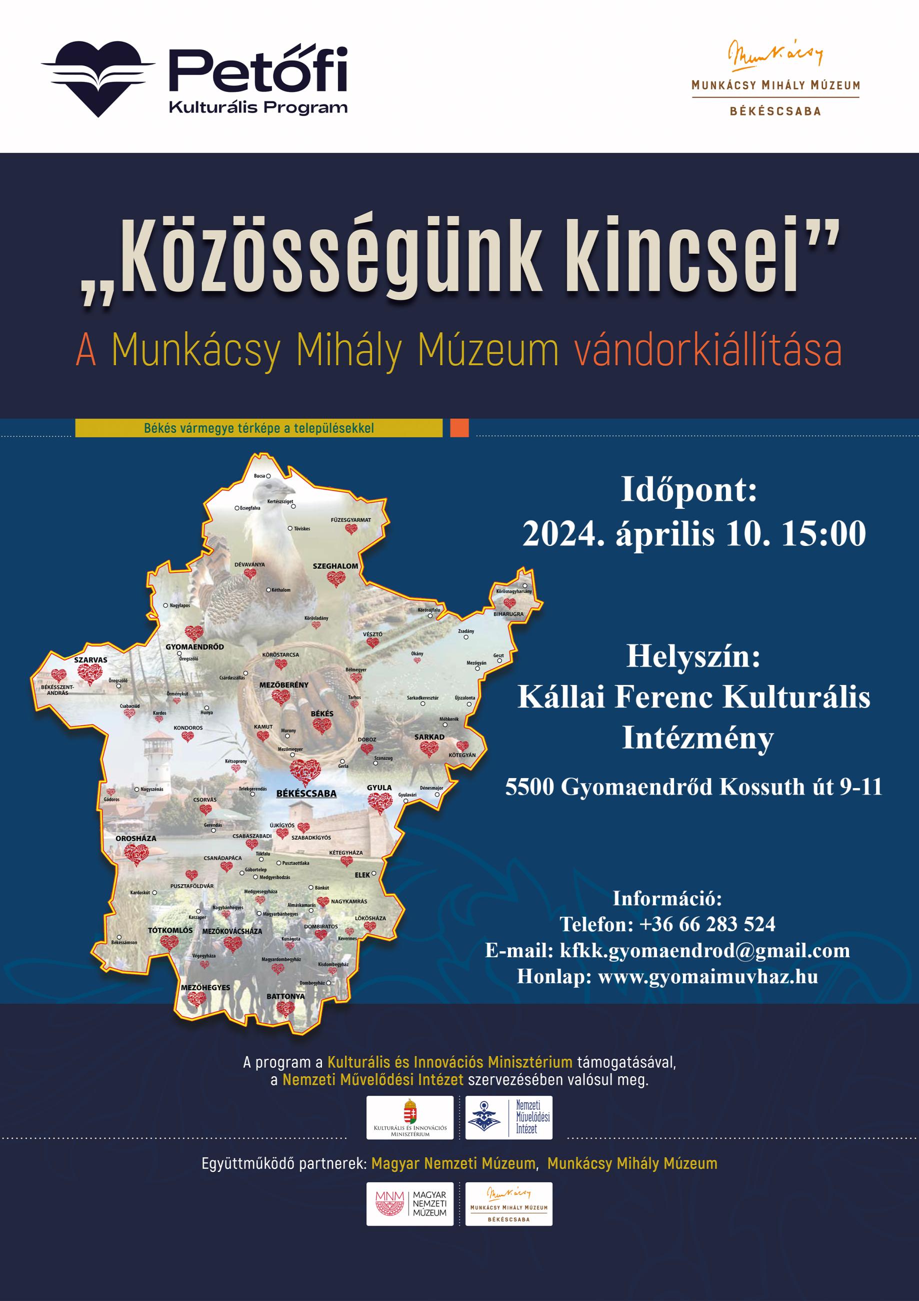 "Közösségünk kincsei" - A Munkácsy Mihály Múzeum vándorkiállítása