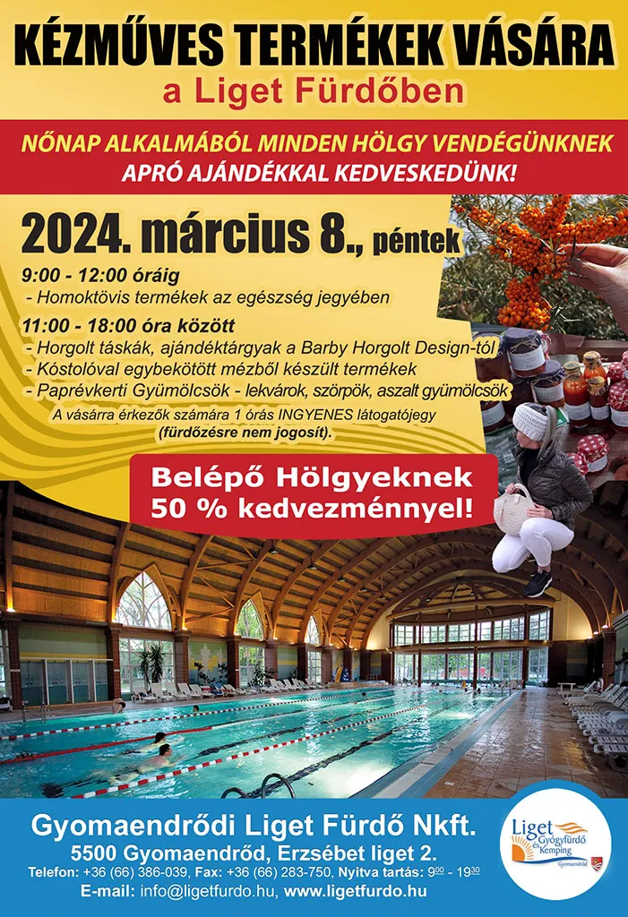 Kézműves termékek vására a Liget Fürdőben