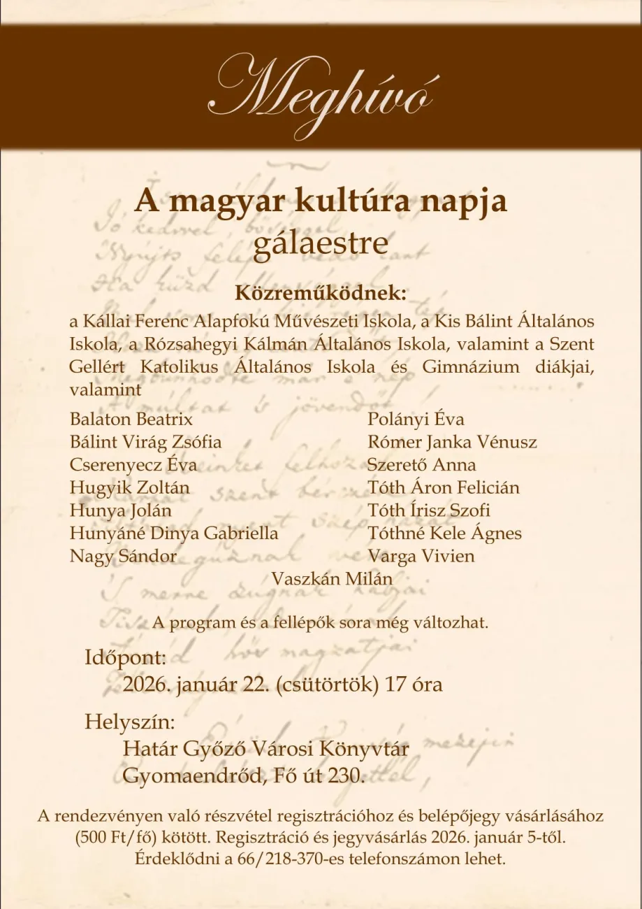 A magyar kultúra napja gálaest