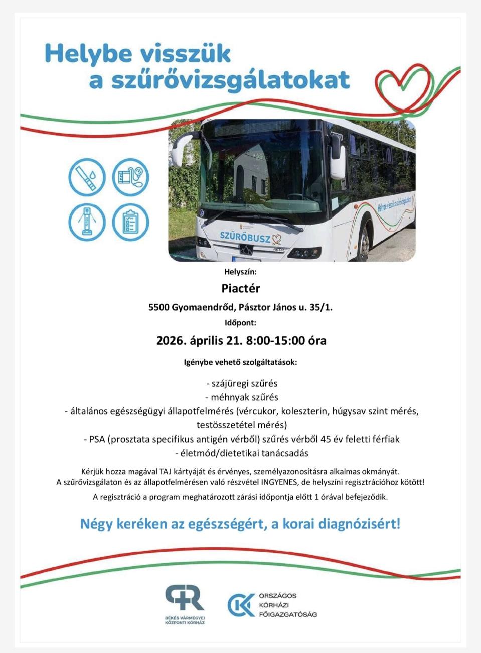 Helybe visszük a szűrővizsgálatokat