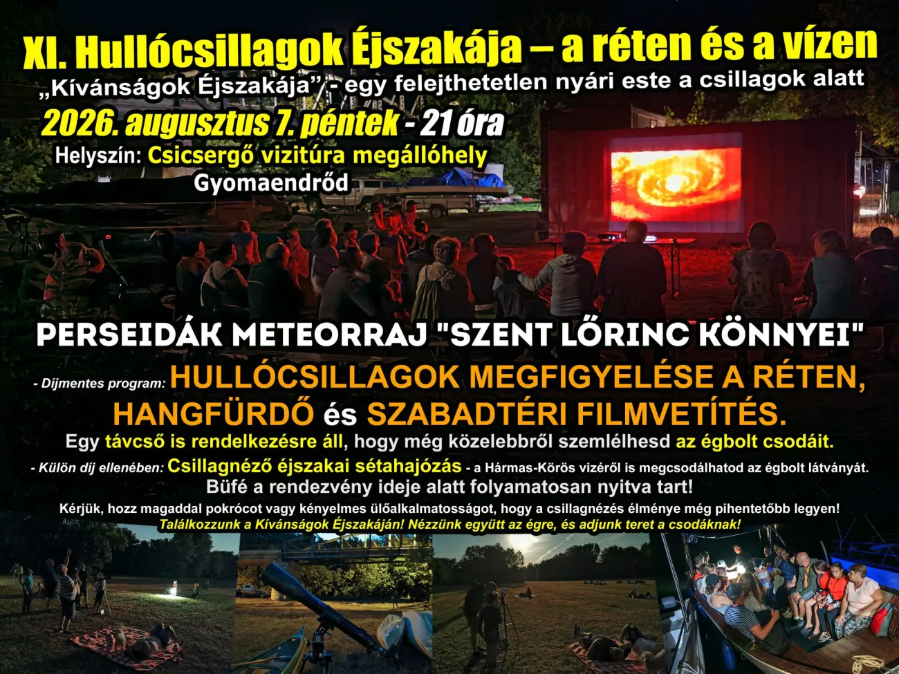 XI. Hullócsillagok Éjszakája - a réten és a vízen