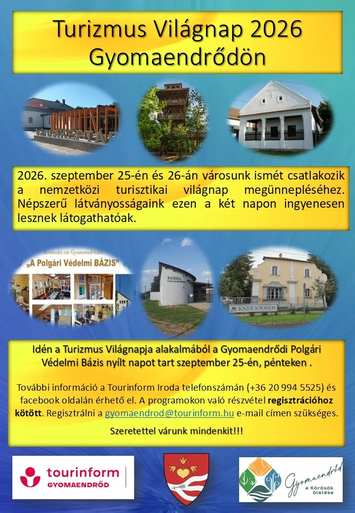 Turizmus Világnapja 2026 Gyomaendrőd