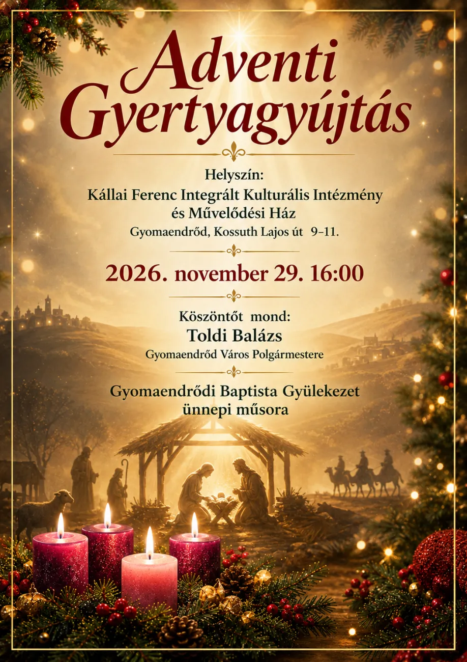 Adventi gyertyagyújtás a városban