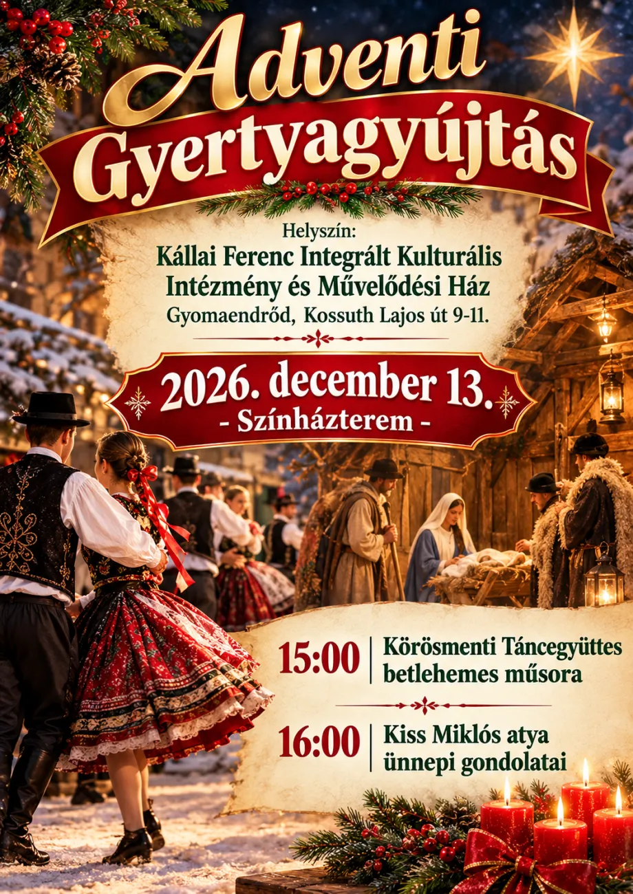 Adventi gyertyagyújtás a városban