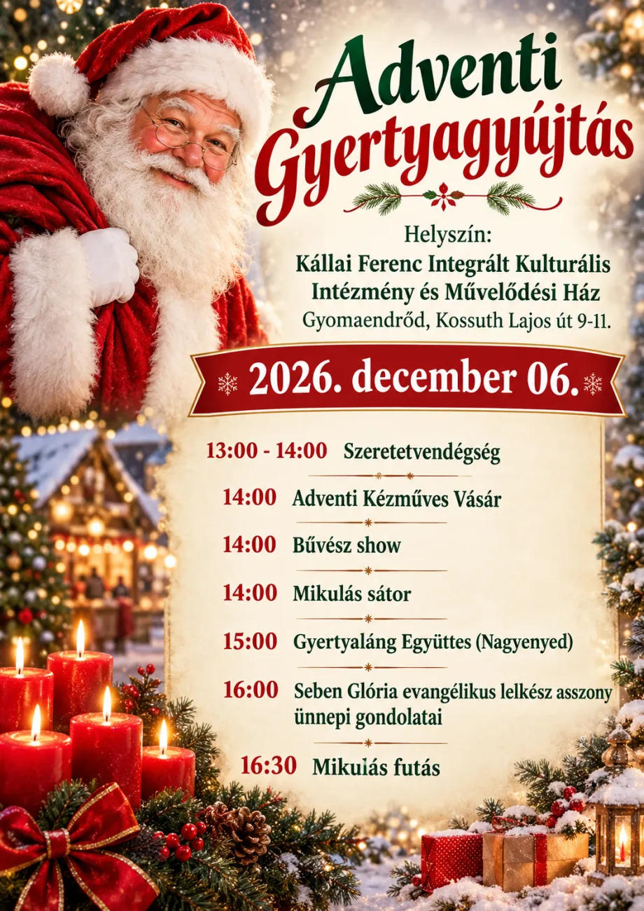Adventi gyertyagyújtás a városban