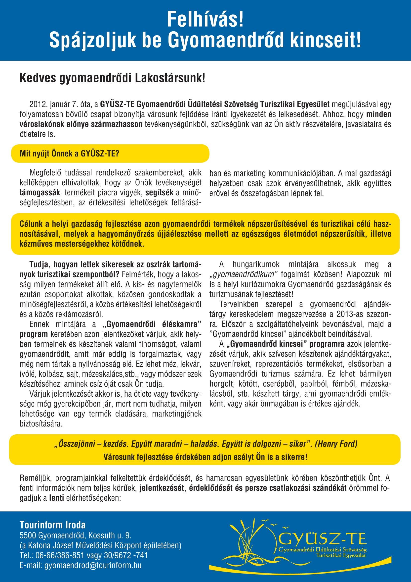 Spájzoljuk be Gyomaendrőd kincseit!