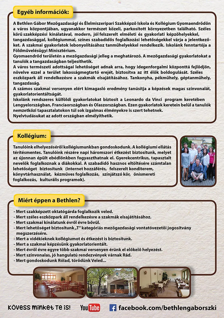 Pótfelvételi a Bethlenben!