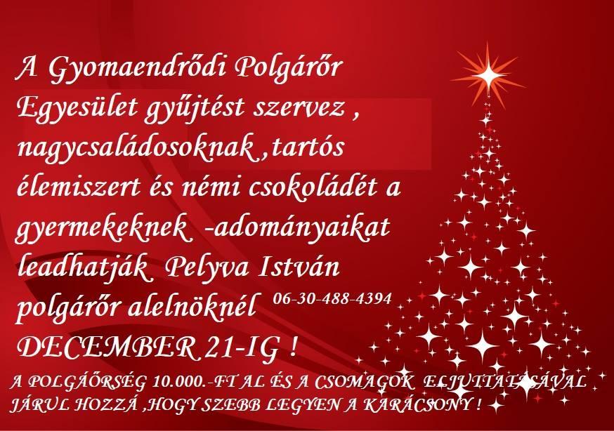 Karácsonyi adománygyűjtés