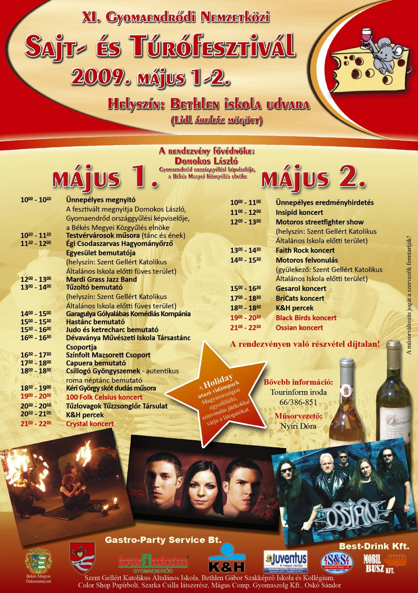 XI. Gyomaendrődi Nemzetközi Sajt-és Túrófesztivál