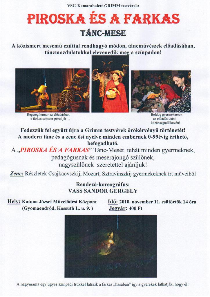 Gyermekszínház: Piroska és a farkas - tánc-mese
