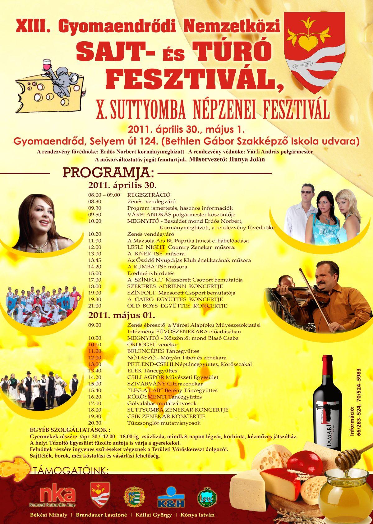 XIII. Gyomaendrődi Nemzetközi Sajt-és Túrófesztivál