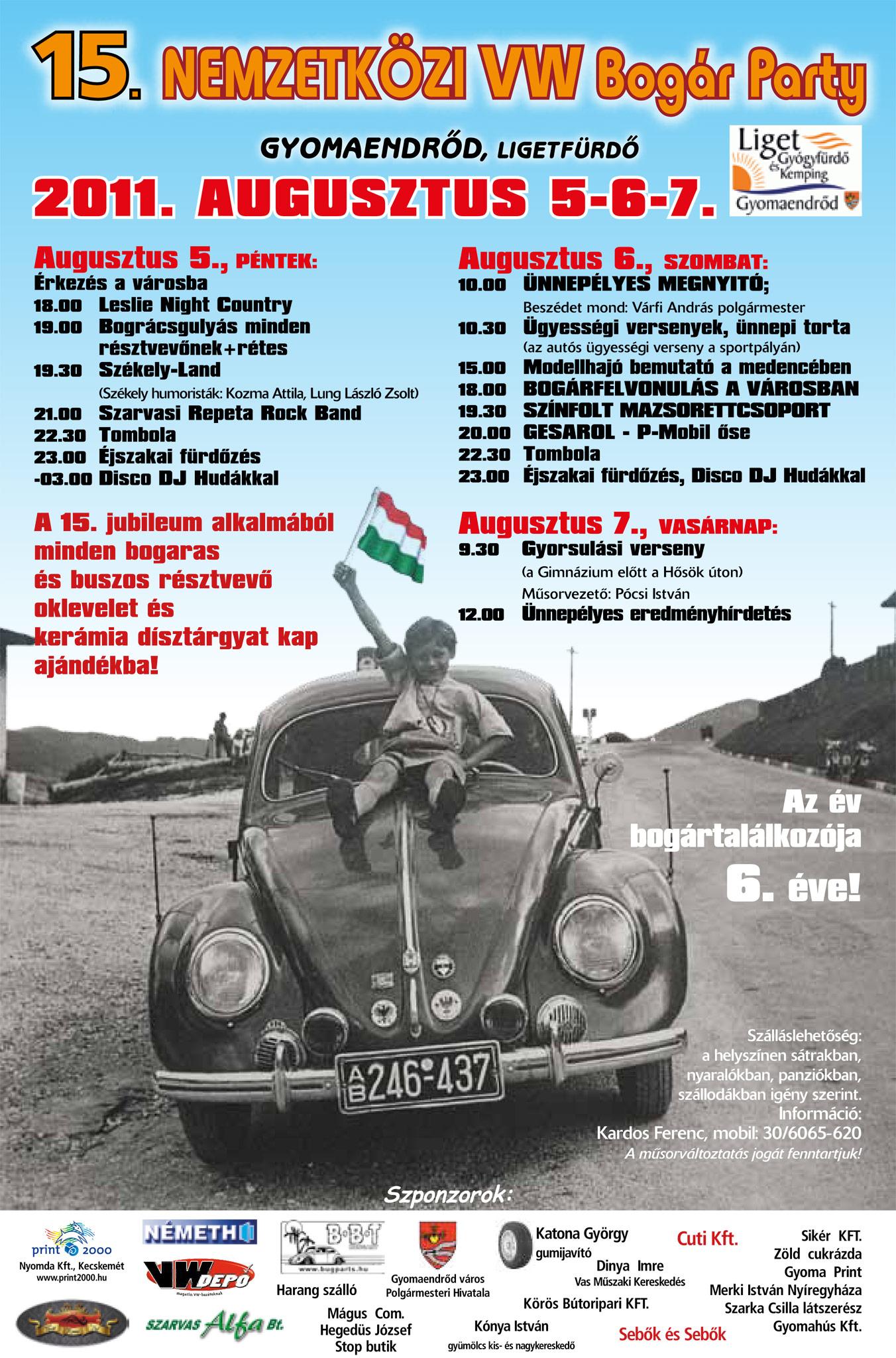 XV. Nemzetközi Volkswagen "BOGÁR" Találkozó