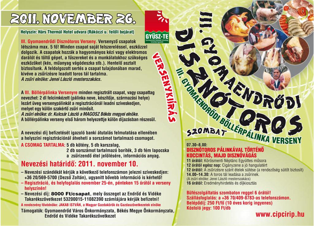 Pigsticker Hog-dressing and Distilled Spirits Competition of Gyomaendrőd