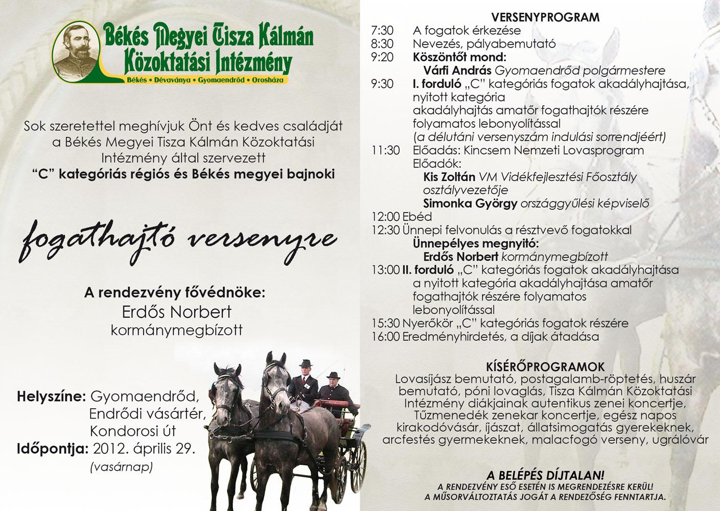 I. Gyomaendrődi Regionális Fogathajtó Verseny