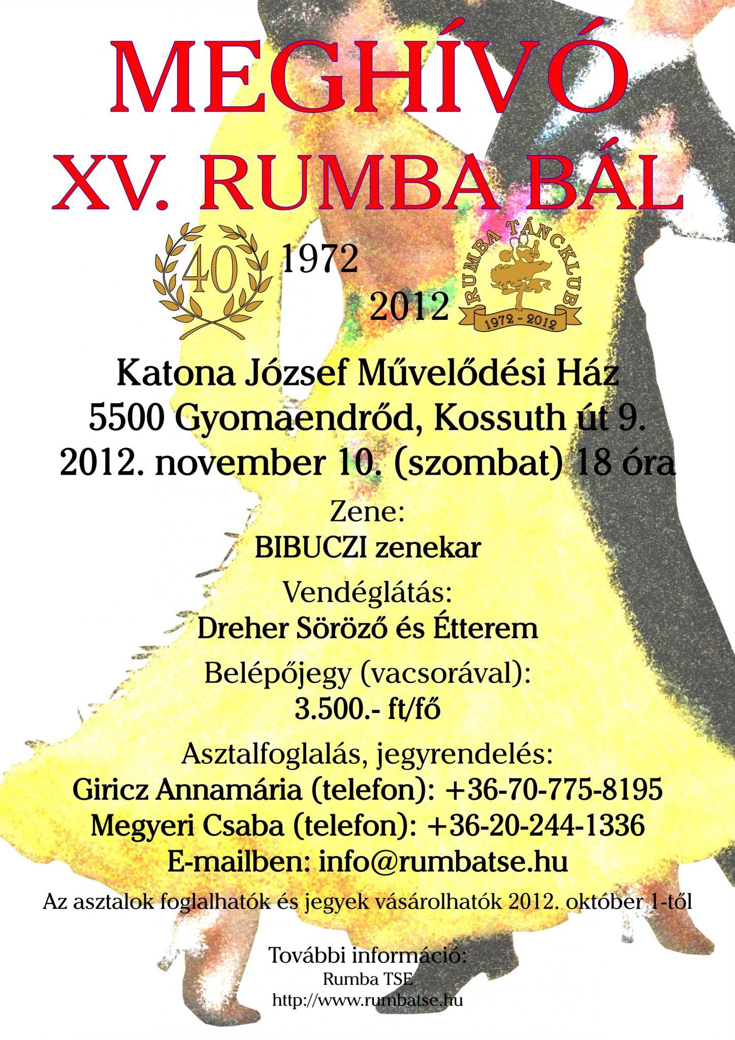 XV. Rumba Bált a 40. évforduló jegyében