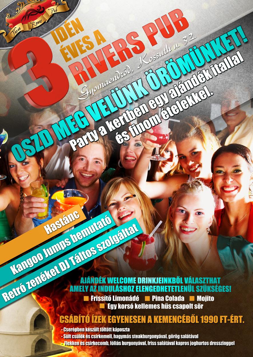 Idén 3 Éves a Three Rivers Pub