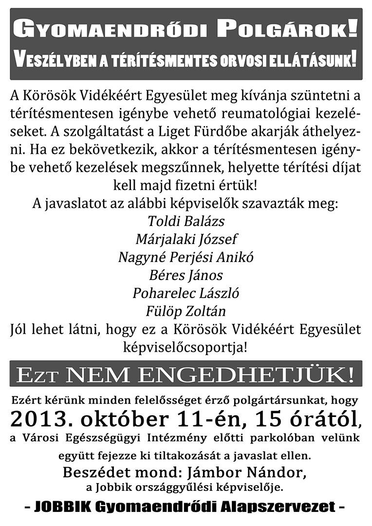 Tüntetés a térítésmentes reumatológiai kezelés megszüntetése ellen