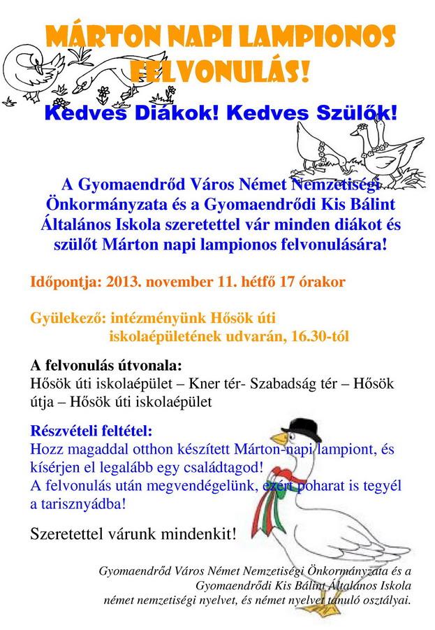 Márton napi lampionos felvonulás