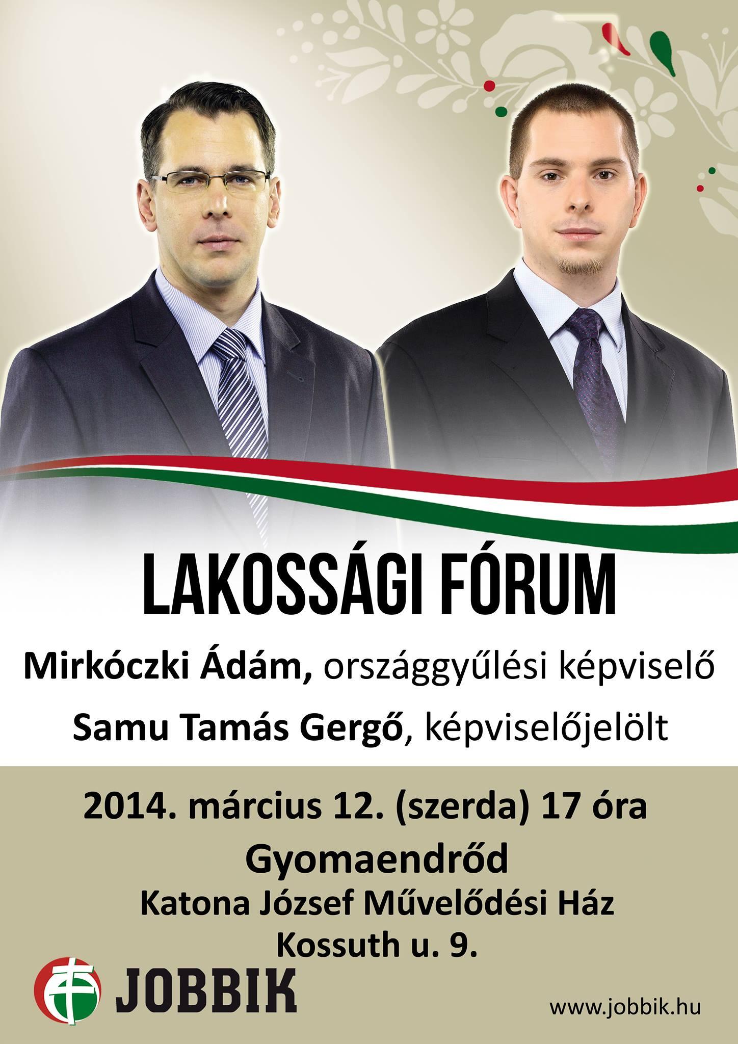 Lakossági fórum Mirkóczki Ádámmal