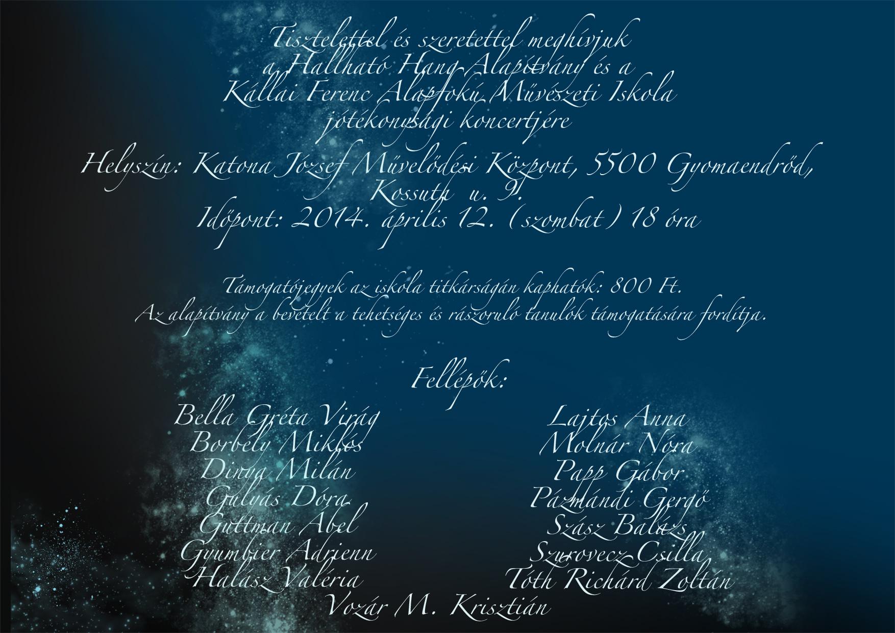 "Tavasz Zsongás" jótékonysági koncert