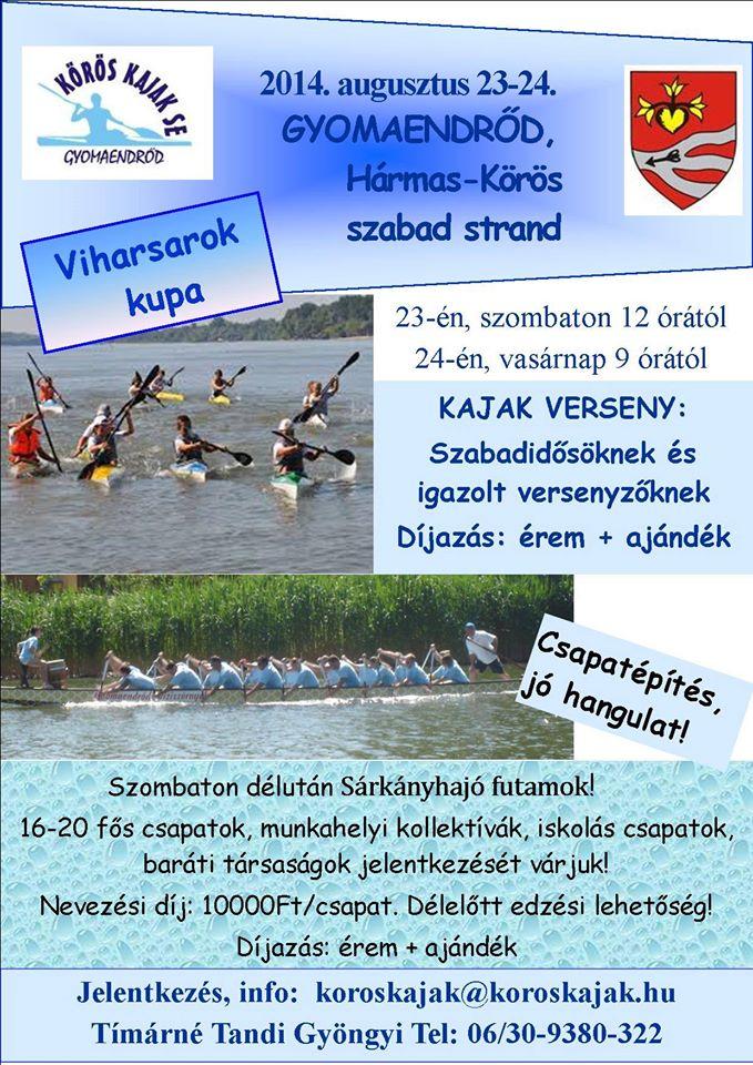 Viharsarok Kupa, kajak, kenu, sárkányhajó népszerűsítő verseny