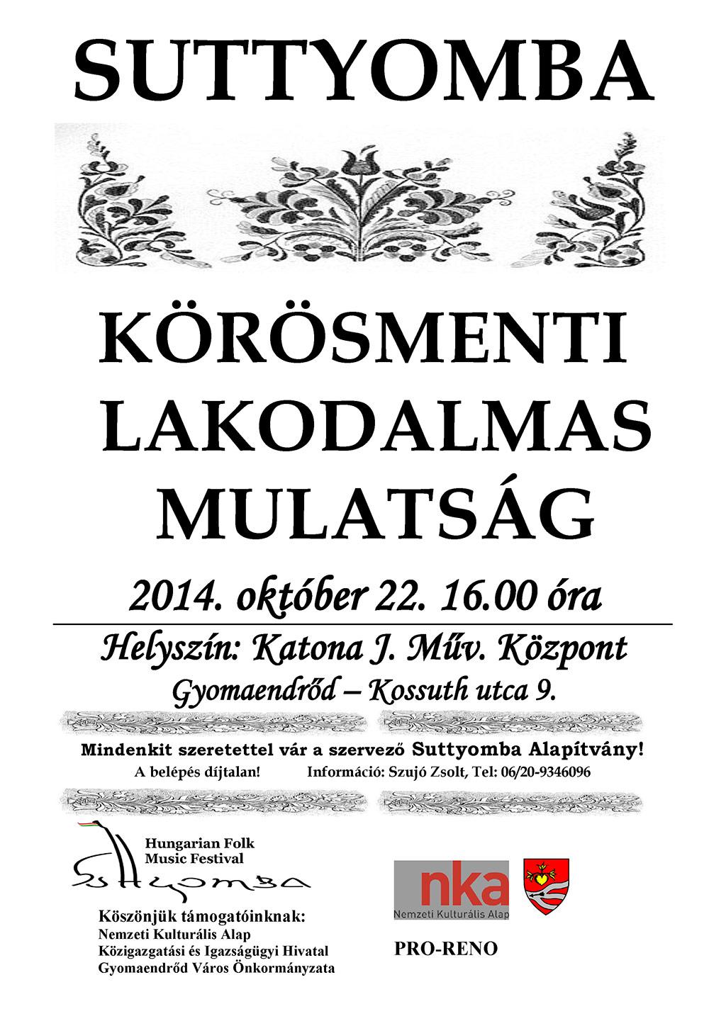 Suttyomba Körösmenti Lakodalmas Mulatság