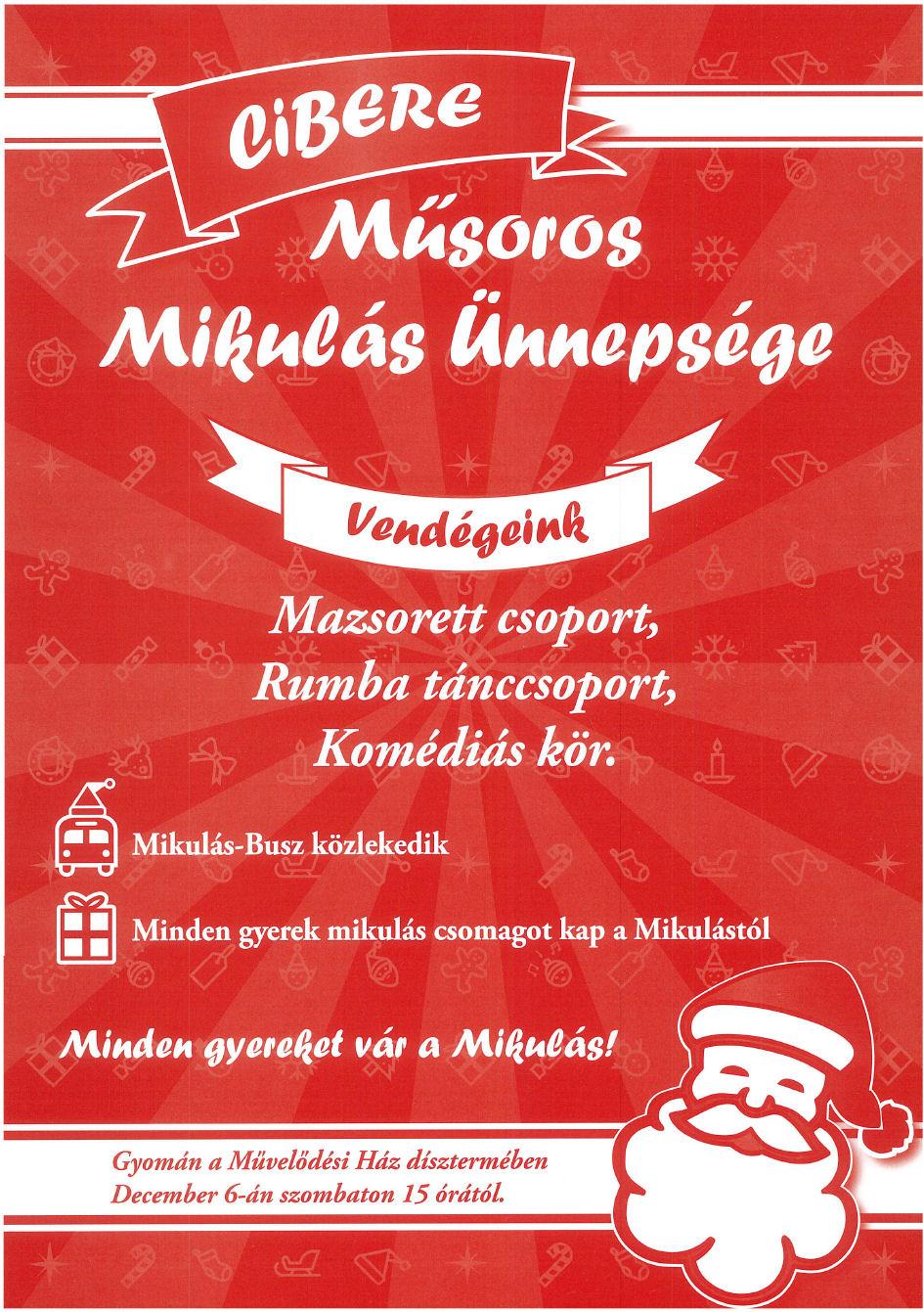 Cibere Műsoros Mikulás Ünnepsége