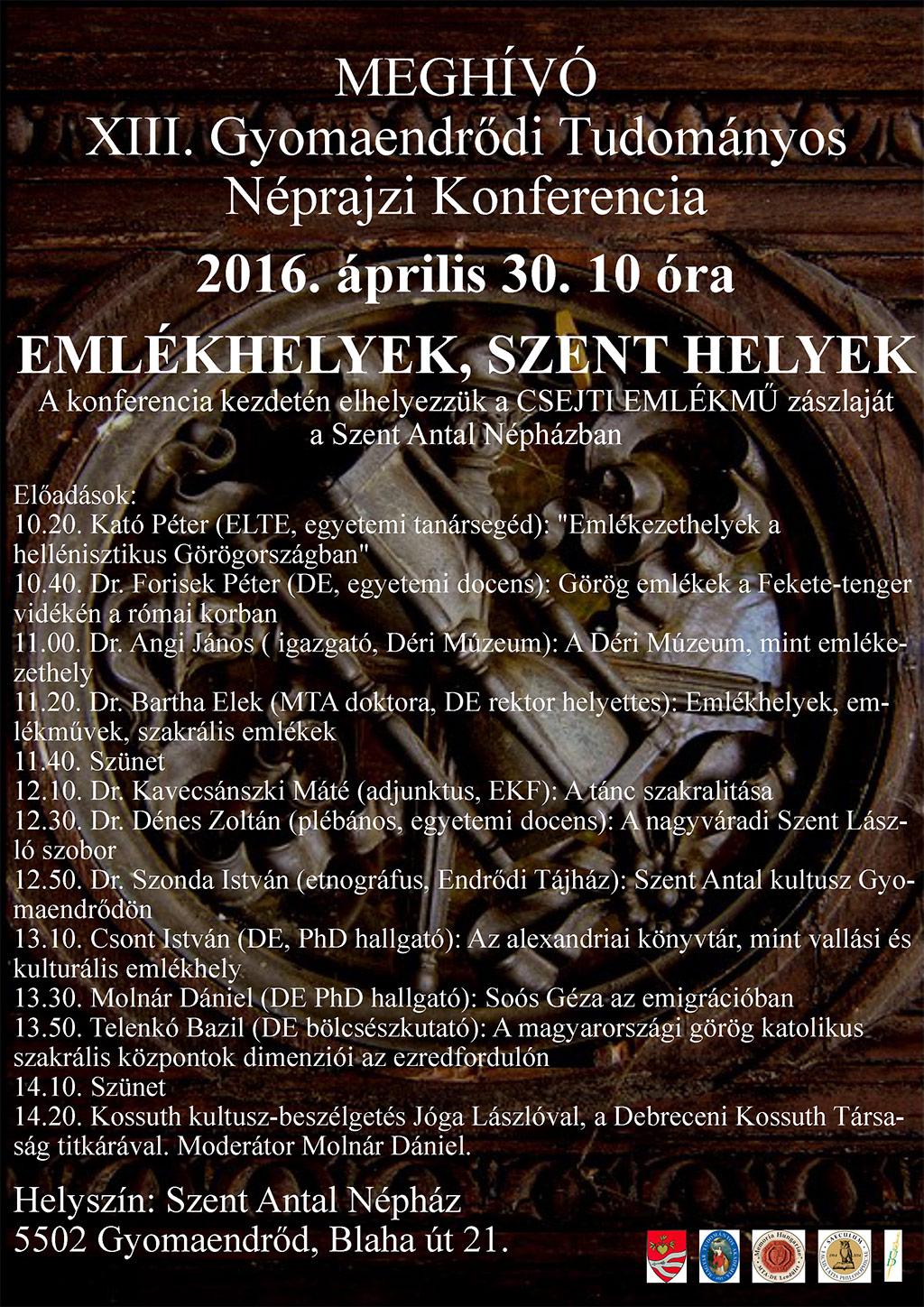 XIII Scientific Ethnographic Conference and Exhibition in Gyomaendrőd