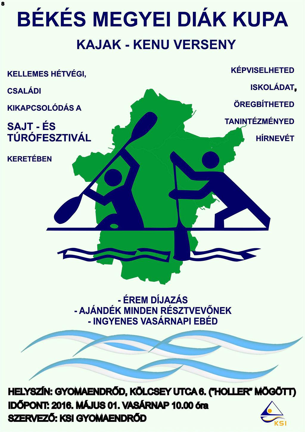 I. Békés Megyei Diák Kupa - Kajak - Kenu verseny