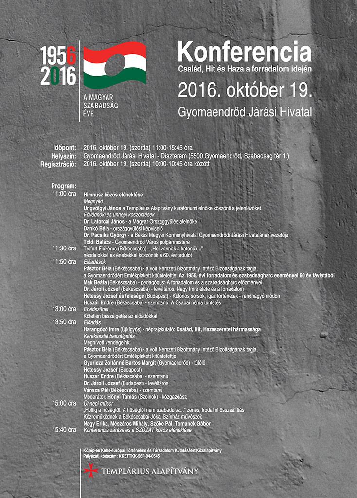 Család, Hit és Haza a forradalom idején című konferencia