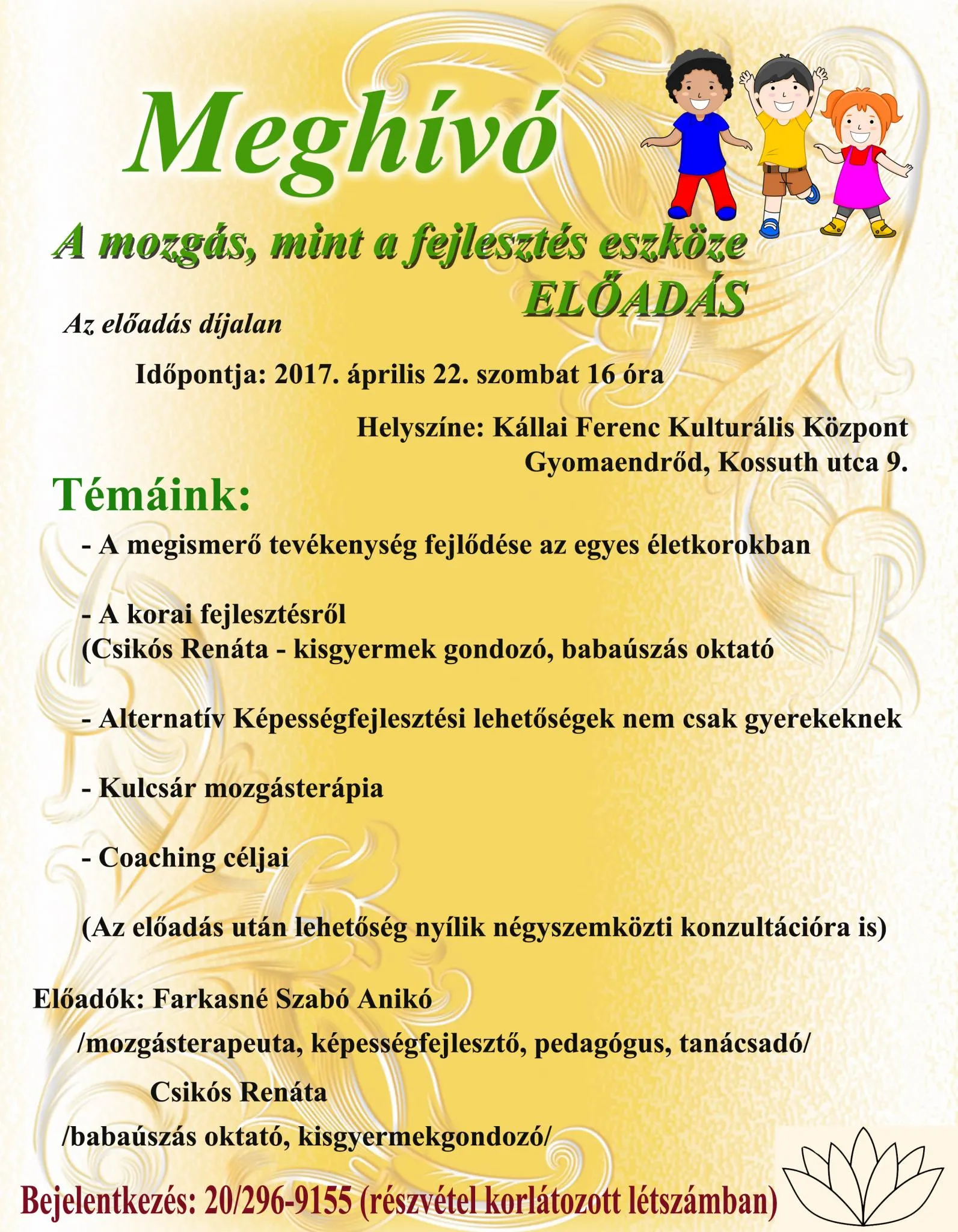 A mozgás, mint a fejlesztés eszköze - előadás