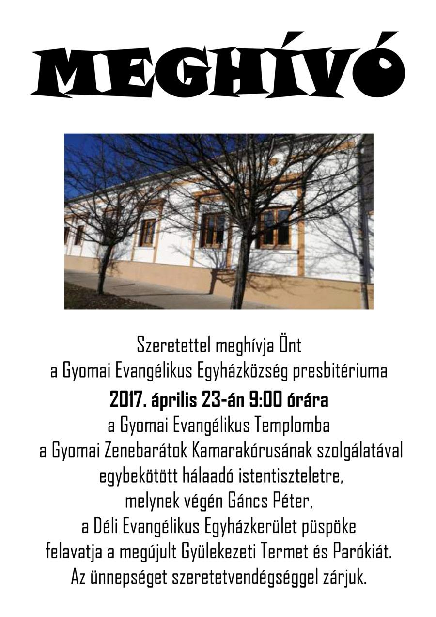 A megújult Evangélikus Gyülekezeti terem felavatása