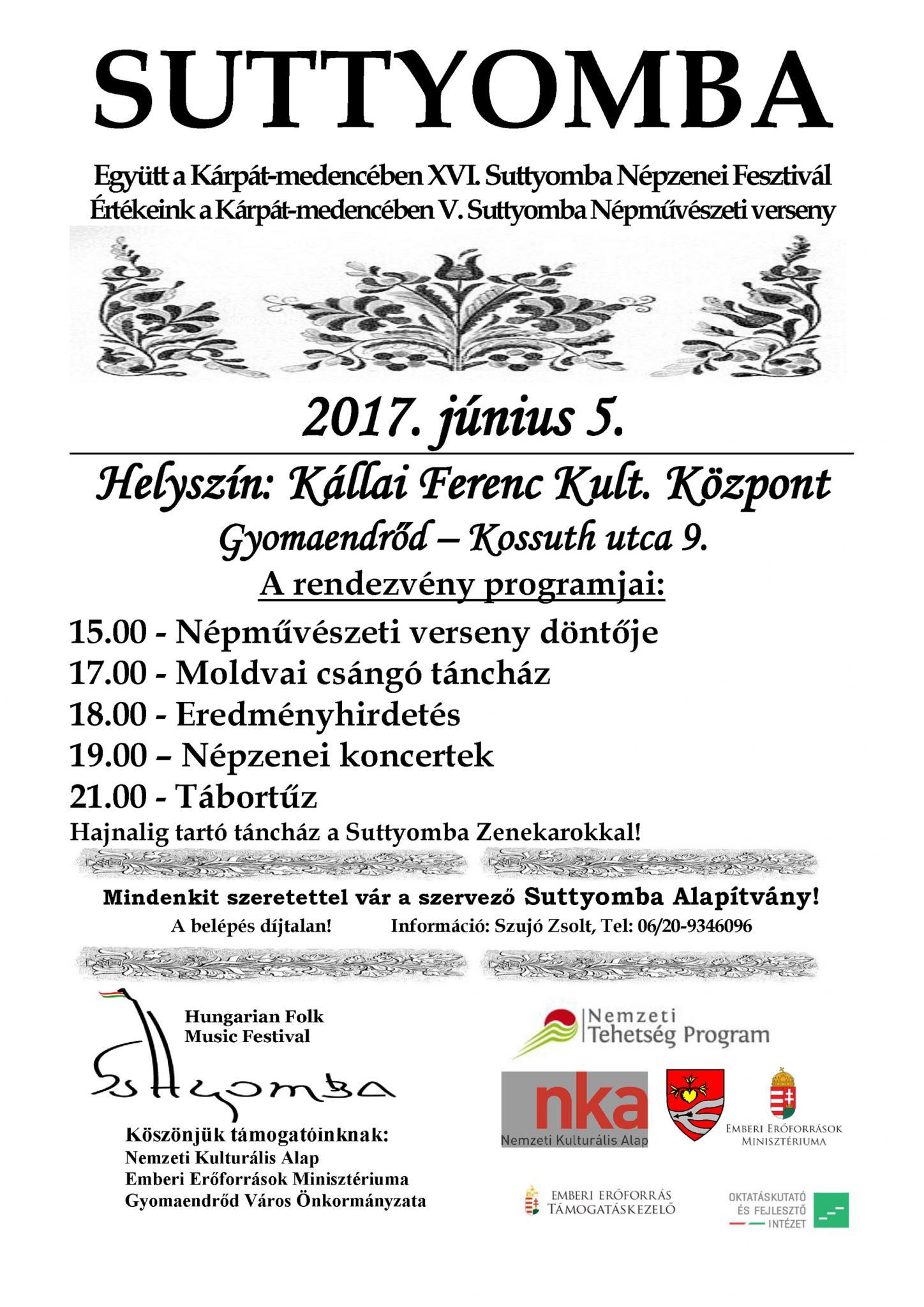 Suttyomba Népzenei Fesztivál és Népművészeti verseny