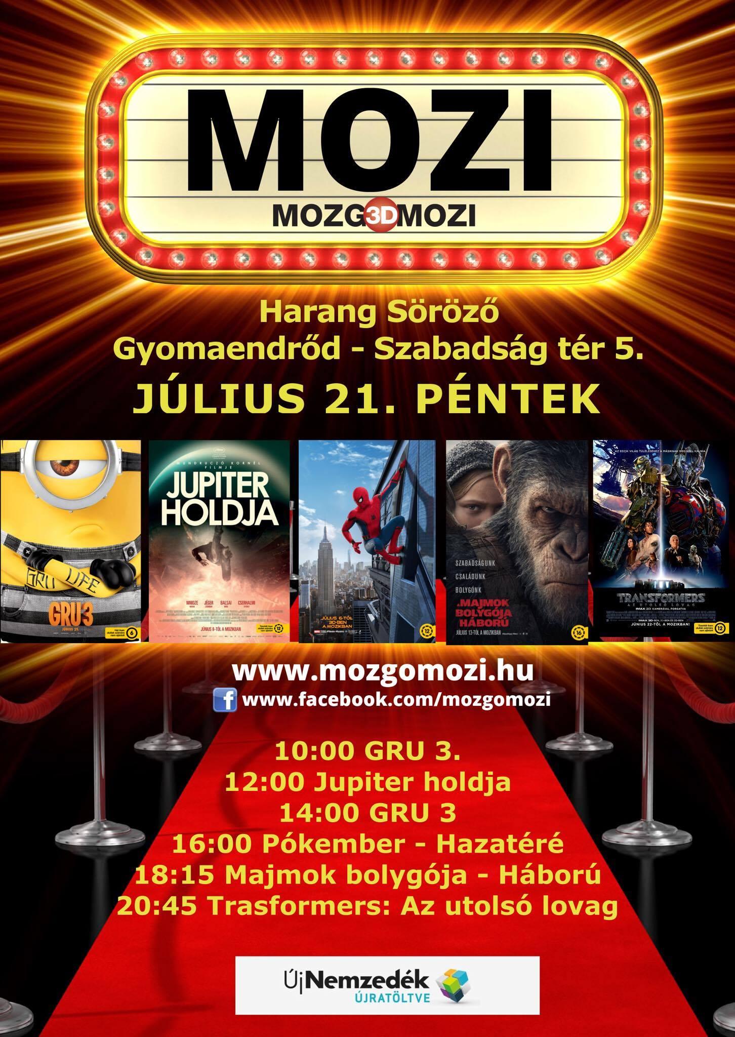 Mozgó(3D)Mozi - 2017 július