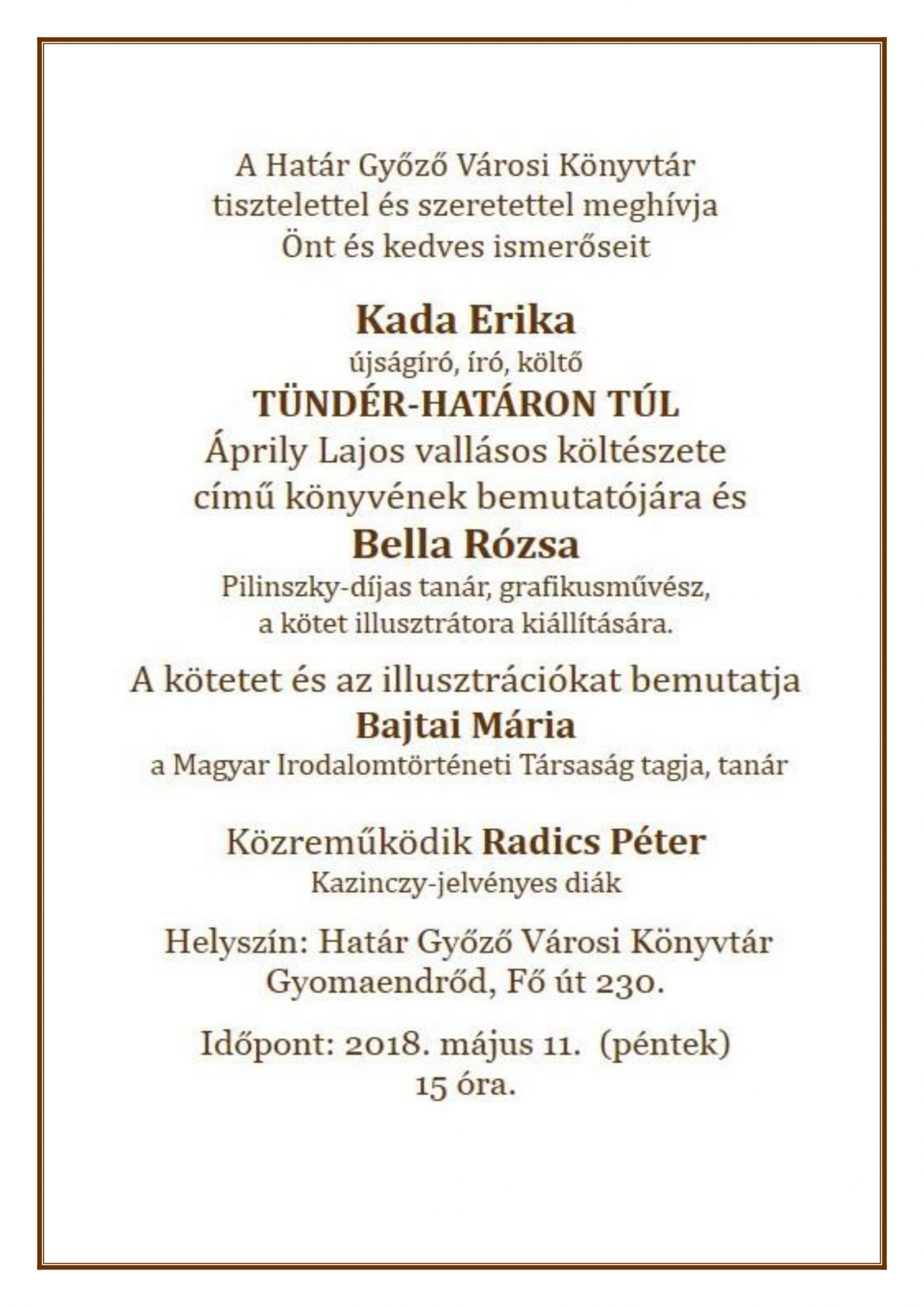 Könyvbemutató és kiállítás