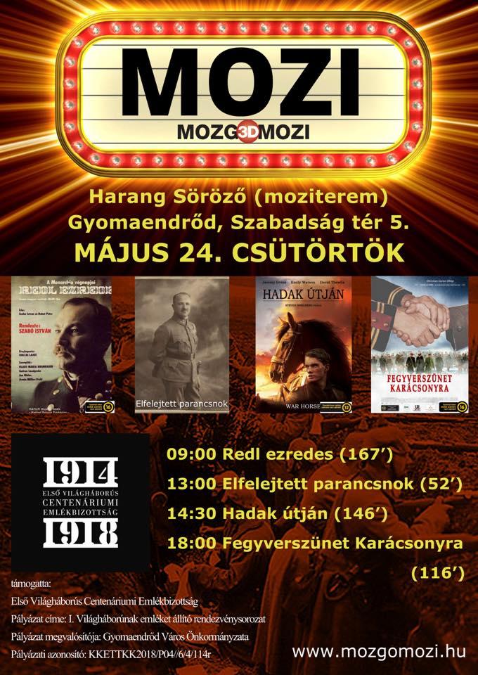 Ingyenes mozi programok az I Világháborúnak emlékére