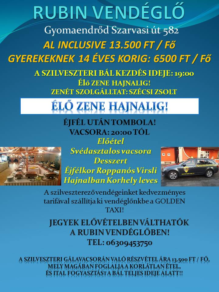 Szilveszteri Bál a Rubinban!