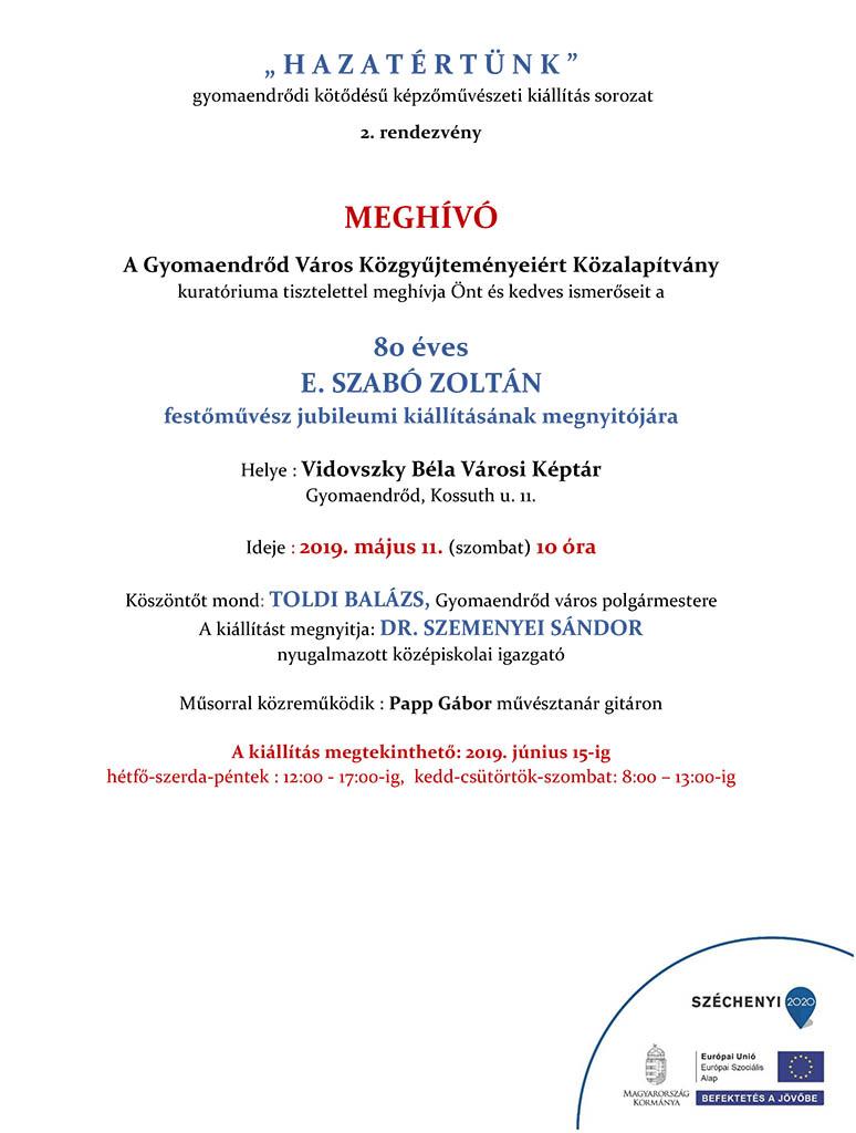 "Hazatértünk" - gyomaendrődi kötődésű képzőművészeti kiállítás sorozat 2. rendezvény