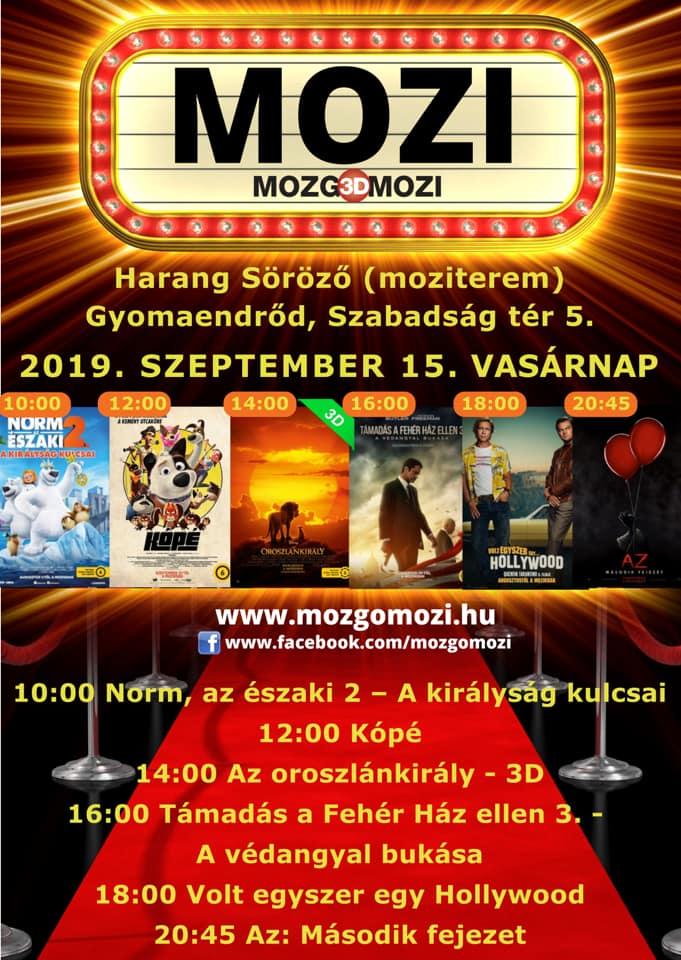 Mozgó(3D)Mozi - 2019 szeptember
