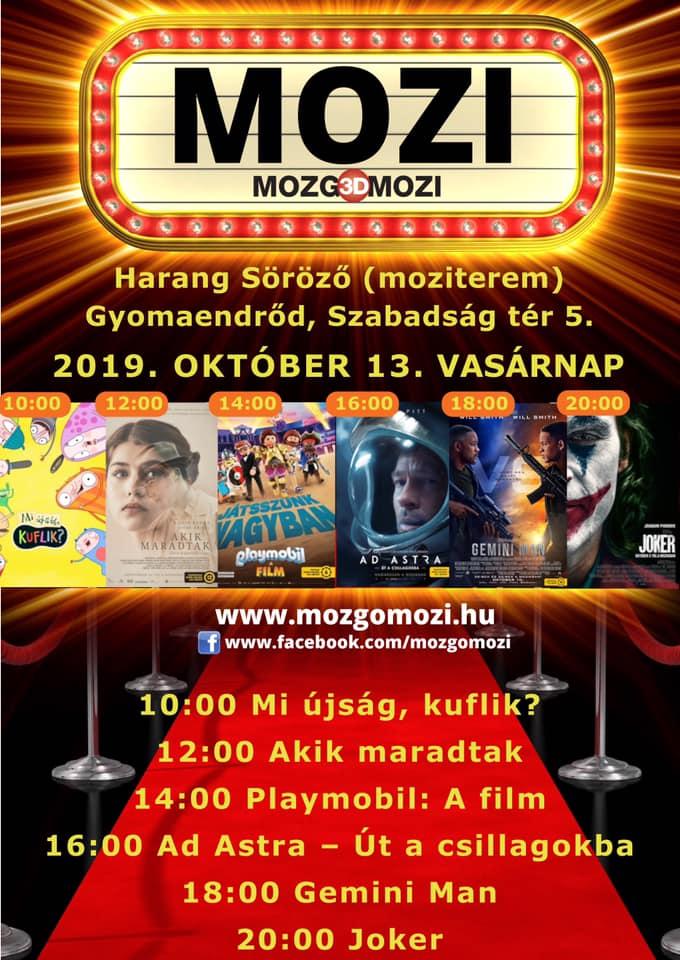 Mozgó(3D)Mozi - 2019 október