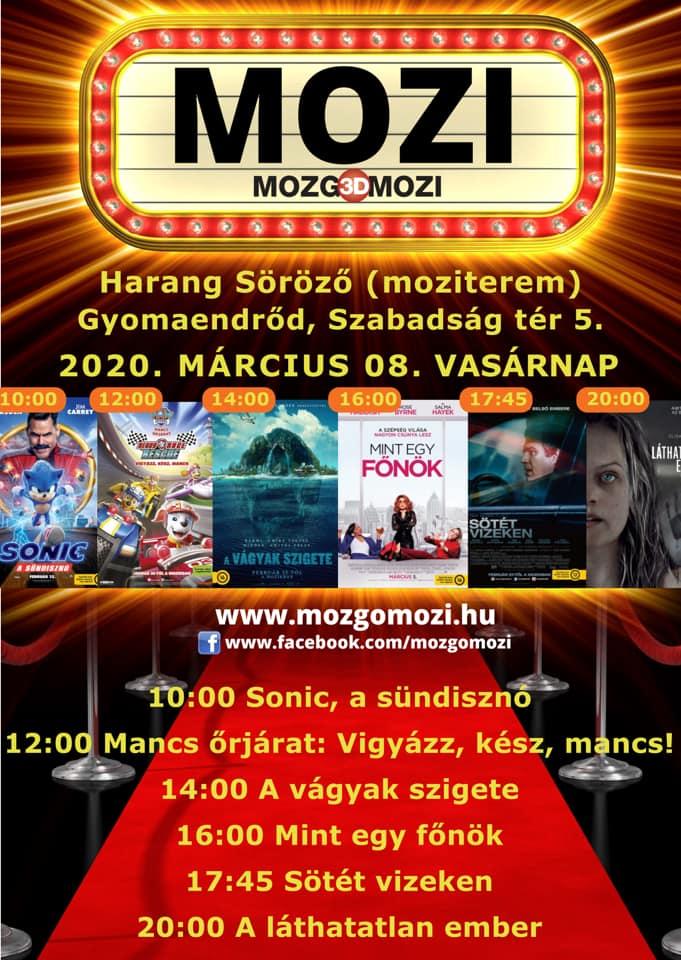 Mozgó(3D)Mozi - 2020 március