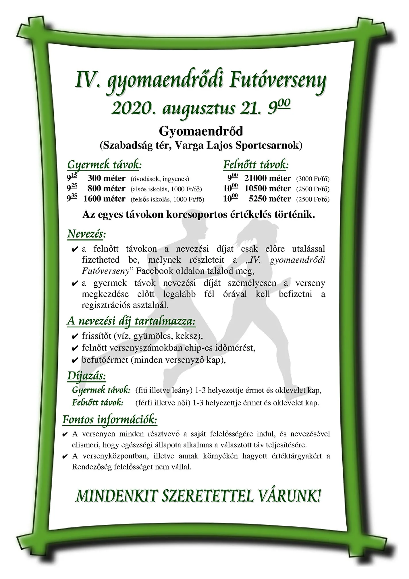 IV. Gyomaendrődi Futóverseny