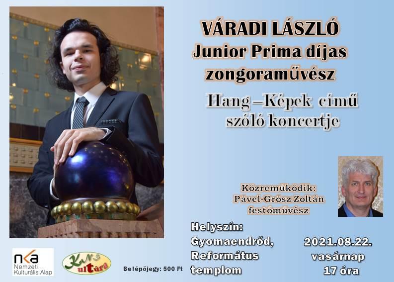 Váradi László Junior Prima díjas zongoraművész szóló koncertje