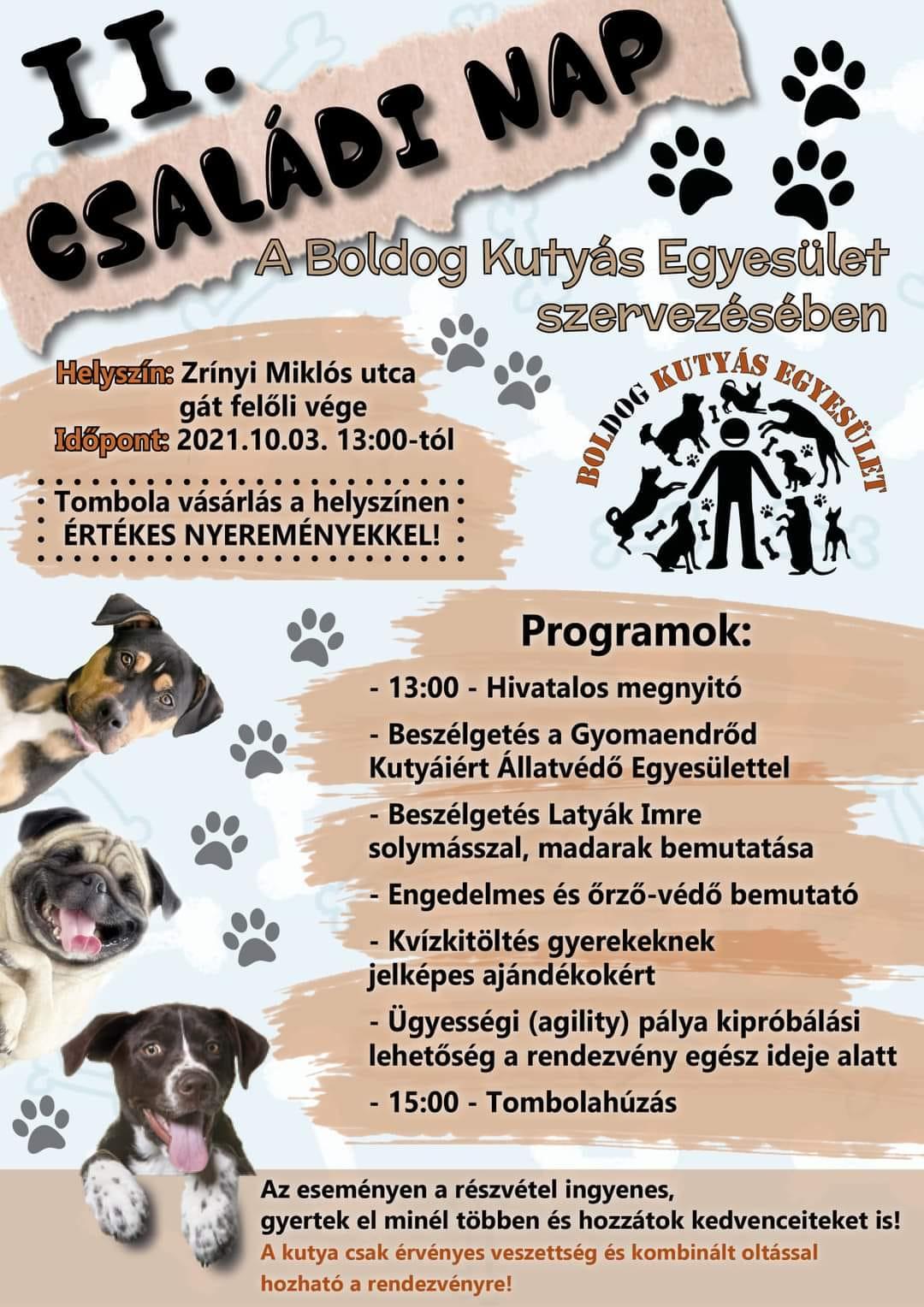 II. Családi Nap a Boldog Kutyás Egyesület szervezésében