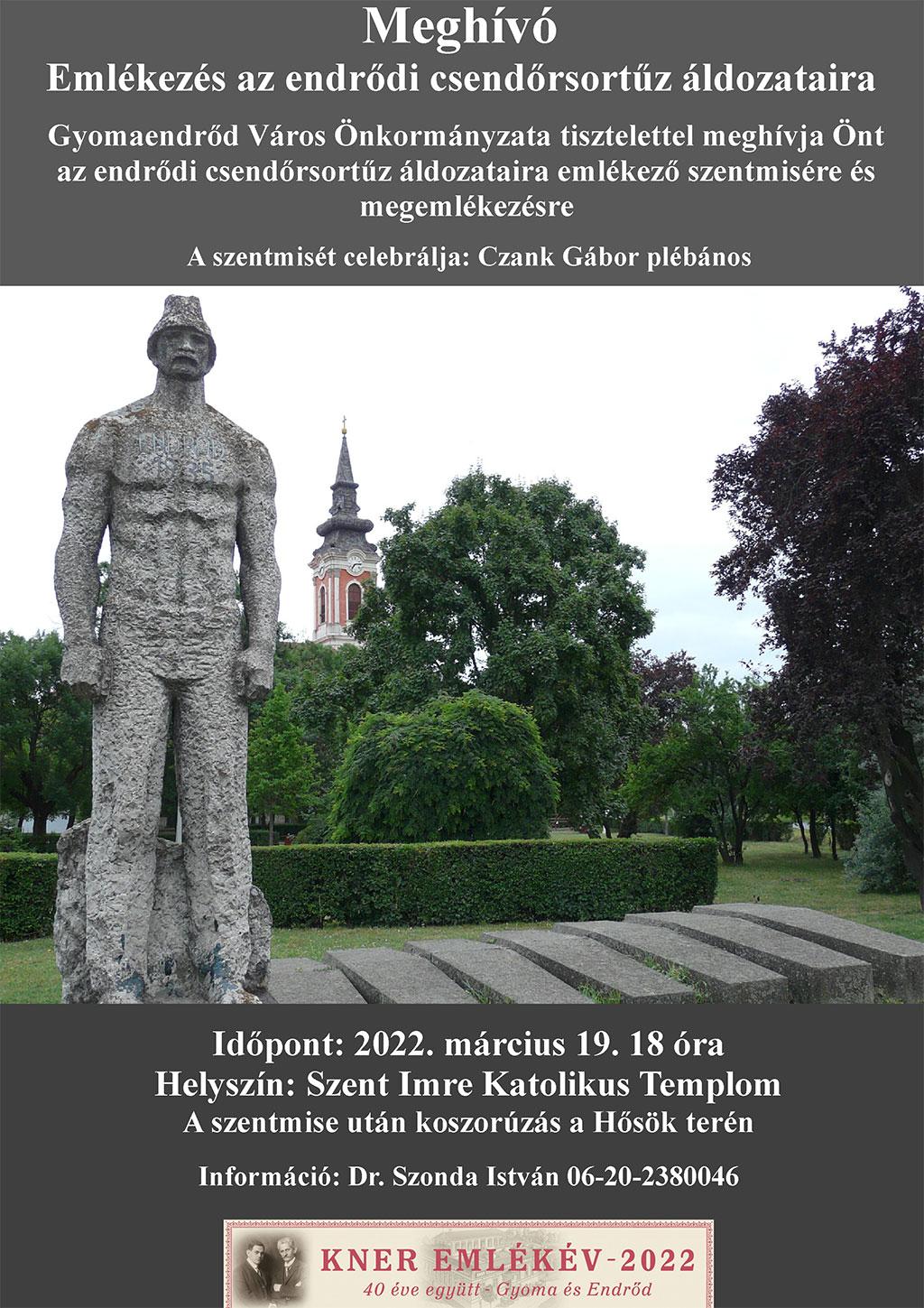 Megemlékezés az Endrődi csendőrsortűz áldozataira