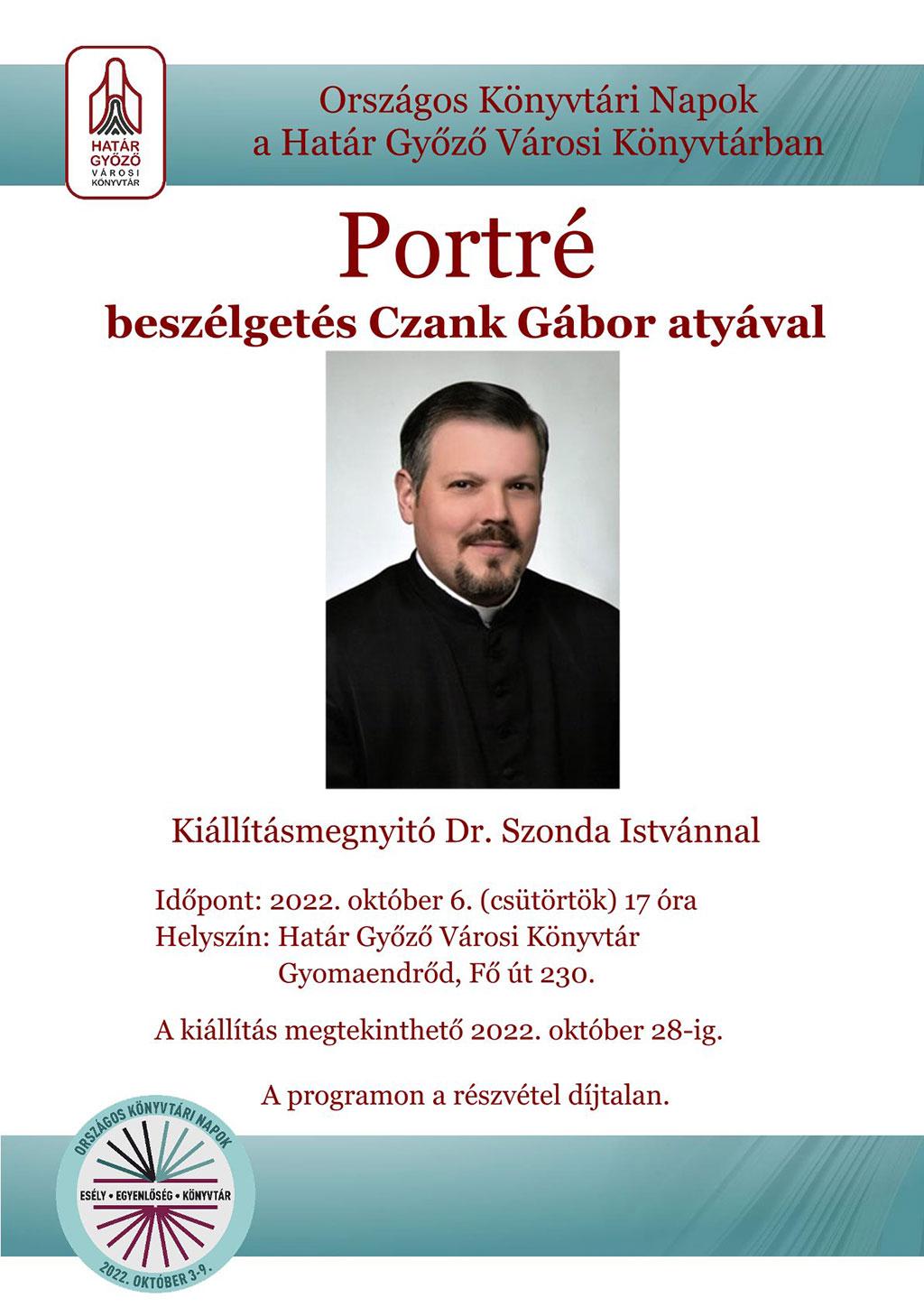 Portré - Vendégünk lesz Czank Gábor atya