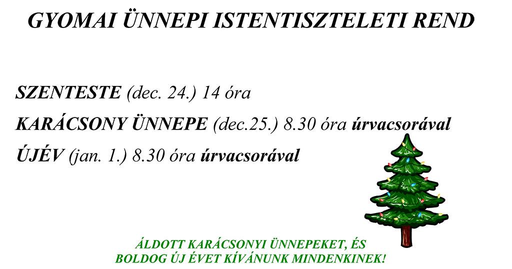 Evangélikus Egyházközség ünnepi rend