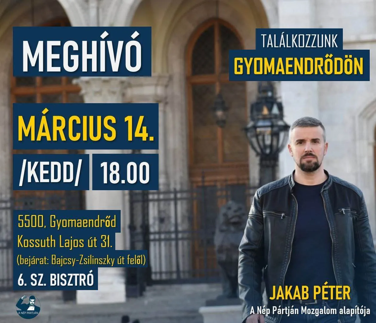 Lakossági Fórum Jakab Péterrel a Nép Pártján Mozgalom alapítója