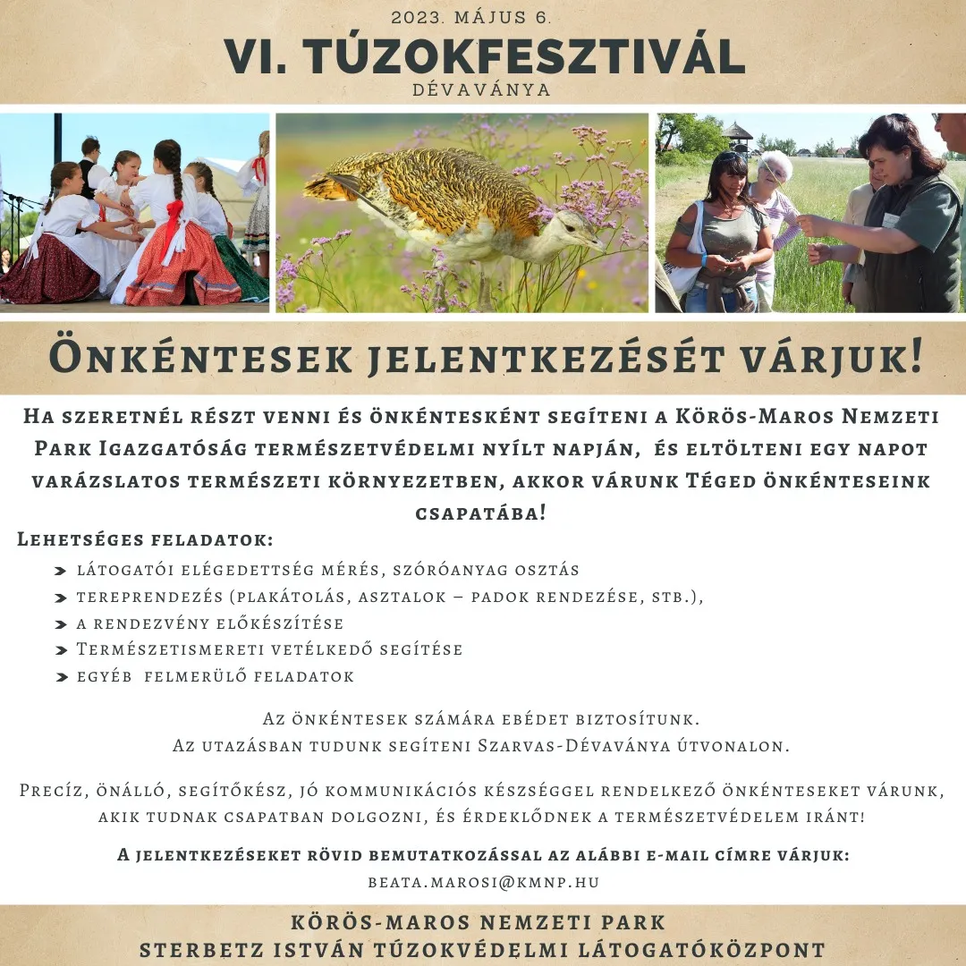 VI. Túzokfesztivál - Természetvédelmi nyílt nap