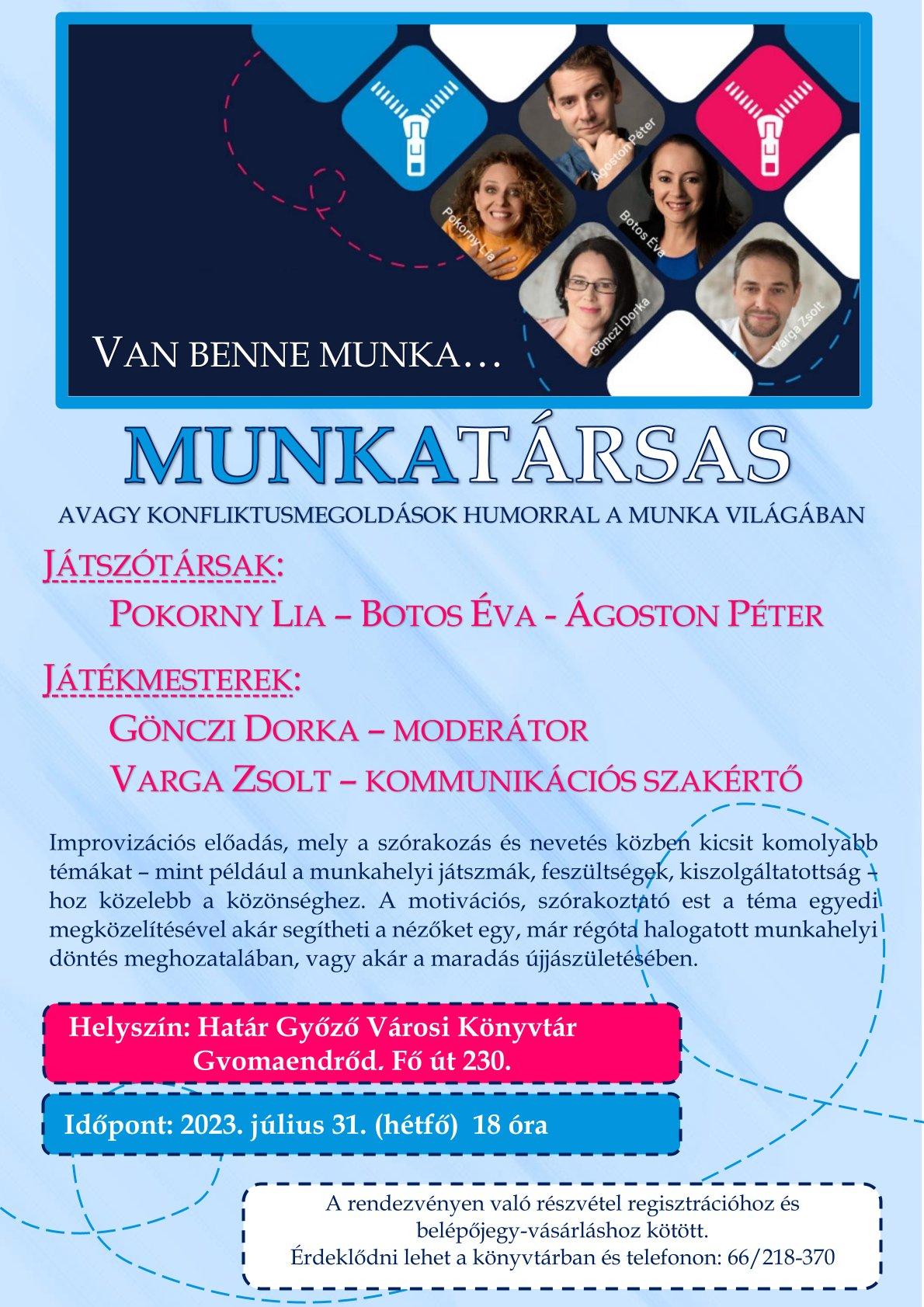 Munkatársas - avagy konfliktusmegoldások humorral a munka világában